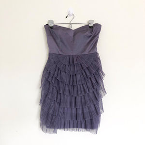 BCBGMaxazria Purple Strapless Dress